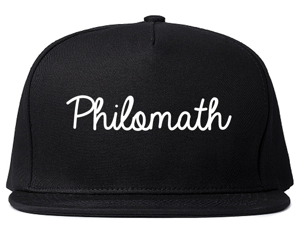 Philomath Oregon OR Script Mens Snapback Hat Black