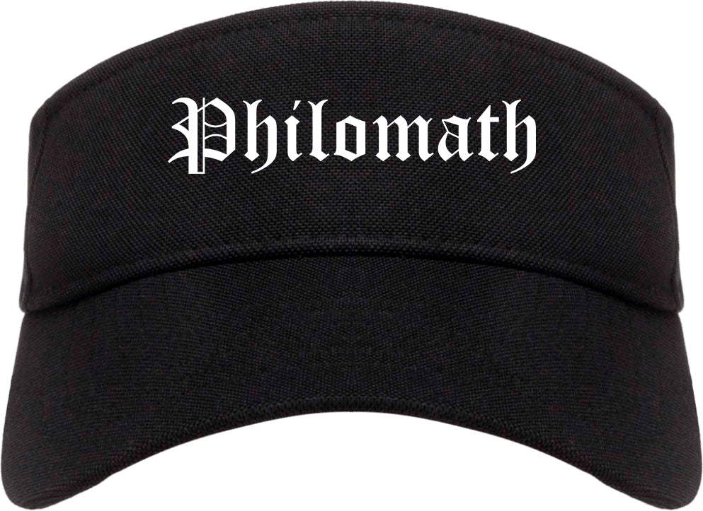 Philomath Oregon OR Old English Mens Visor Cap Hat Black