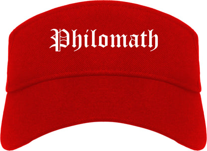 Philomath Oregon OR Old English Mens Visor Cap Hat Red