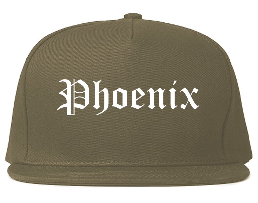 Phoenix Arizona AZ Old English Mens Snapback Hat Grey