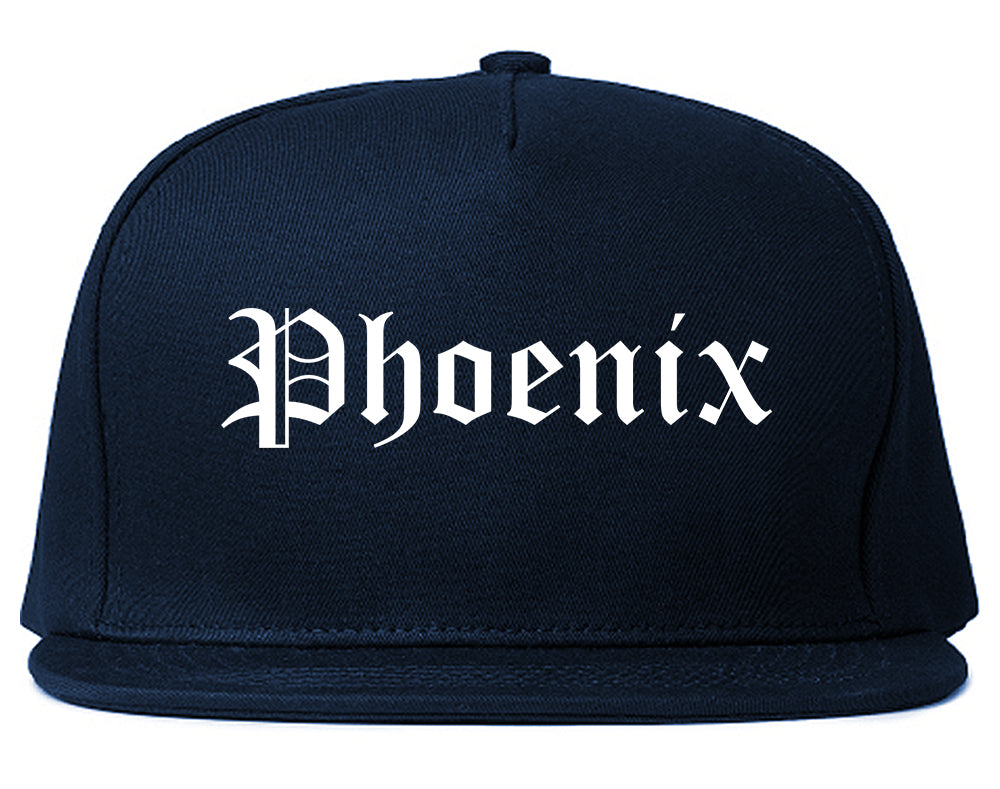 Phoenix Arizona AZ Old English Mens Snapback Hat Navy Blue