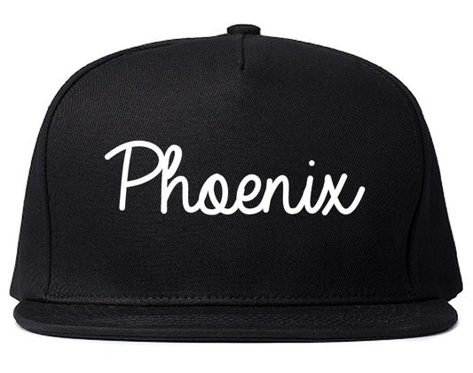 Phoenix Arizona AZ Script Mens Snapback Hat Black