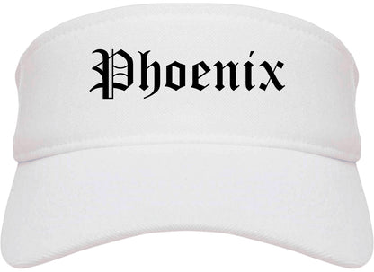 Phoenix Arizona AZ Old English Mens Visor Cap Hat White
