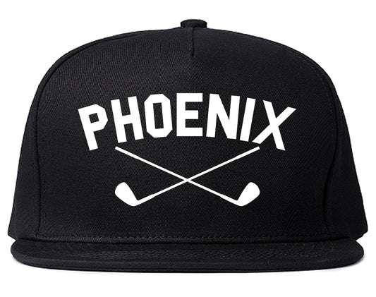 Phoenix Golf Clubs Logo Mens Snapback Hat Black