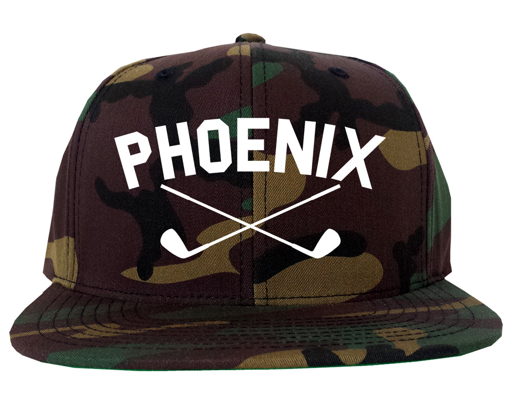 Phoenix Golf Clubs Logo Mens Snapback Hat Camo