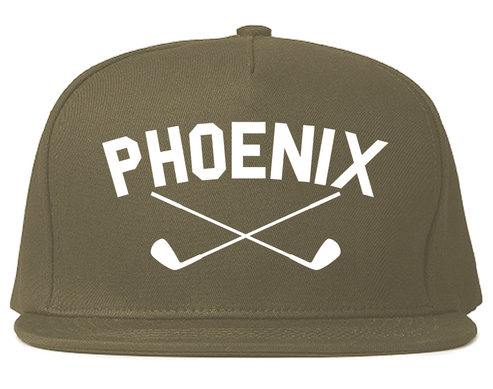 Phoenix Golf Clubs Logo Mens Snapback Hat Grey