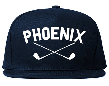 Phoenix Golf Clubs Logo Mens Snapback Hat Navy Blue