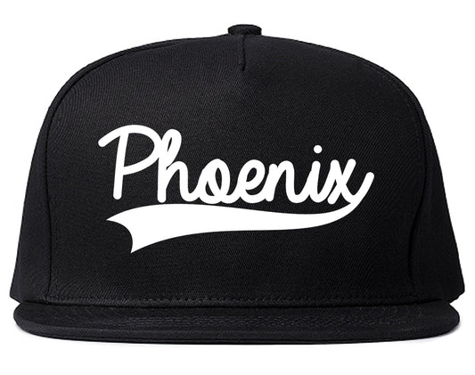 Phoenix Old School Varsity Logo Mens Snapback Hat Black