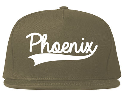 Phoenix Old School Varsity Logo Mens Snapback Hat Grey