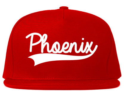 Phoenix Old School Varsity Logo Mens Snapback Hat Red