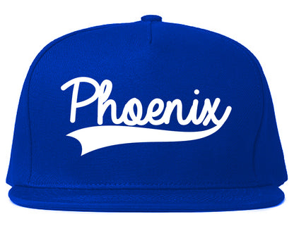 Phoenix Old School Varsity Logo Mens Snapback Hat Royal Blue