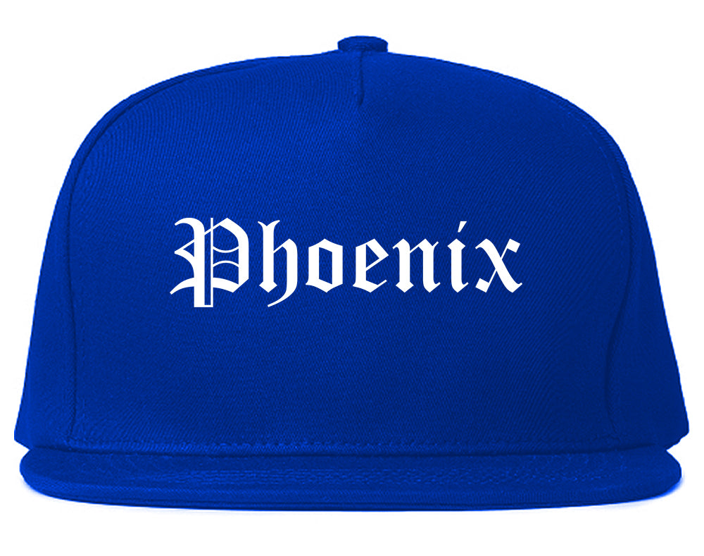 Phoenix Oregon OR Old English Mens Snapback Hat Royal Blue