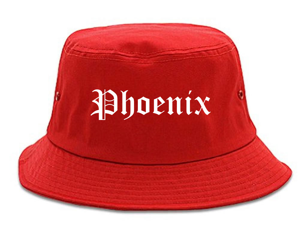 Phoenix Oregon OR Old English Mens Bucket Hat Red