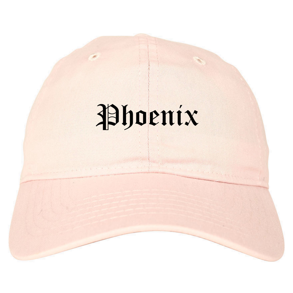 Phoenix Oregon OR Old English Mens Dad Hat Baseball Cap Pink