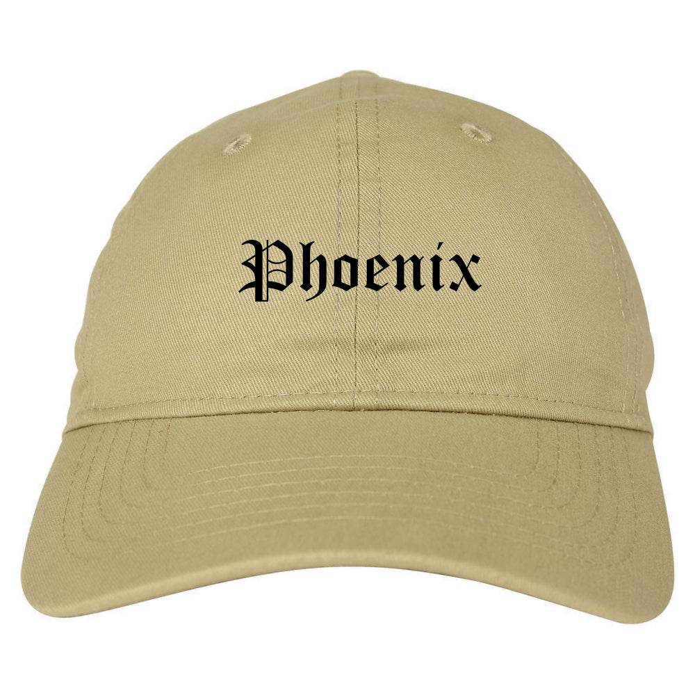 Phoenix Oregon OR Old English Mens Dad Hat Baseball Cap Tan