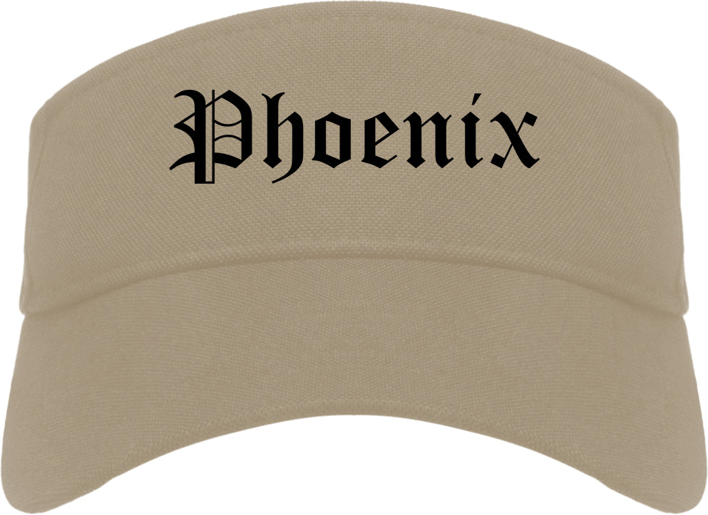 Phoenix Oregon OR Old English Mens Visor Cap Hat Khaki