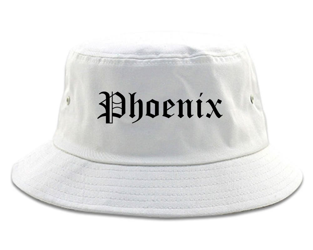 Phoenix Oregon OR Old English Mens Bucket Hat White