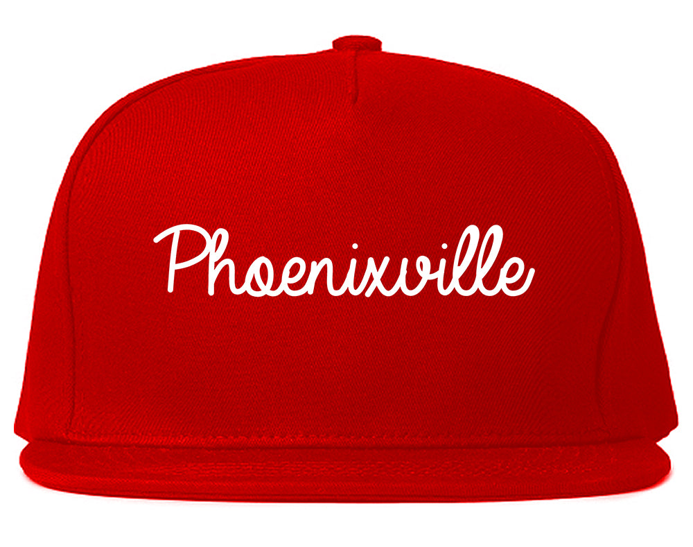 Phoenixville Pennsylvania PA Script Mens Snapback Hat Red