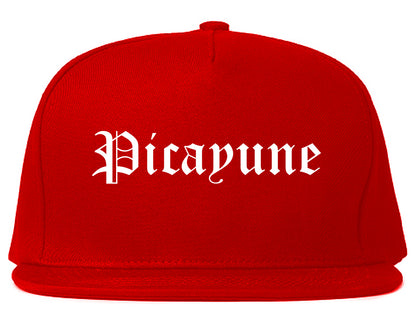 Picayune Mississippi MS Old English Mens Snapback Hat Red