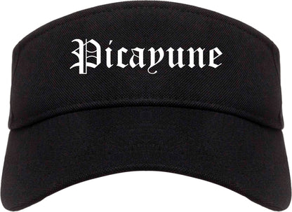 Picayune Mississippi MS Old English Mens Visor Cap Hat Black