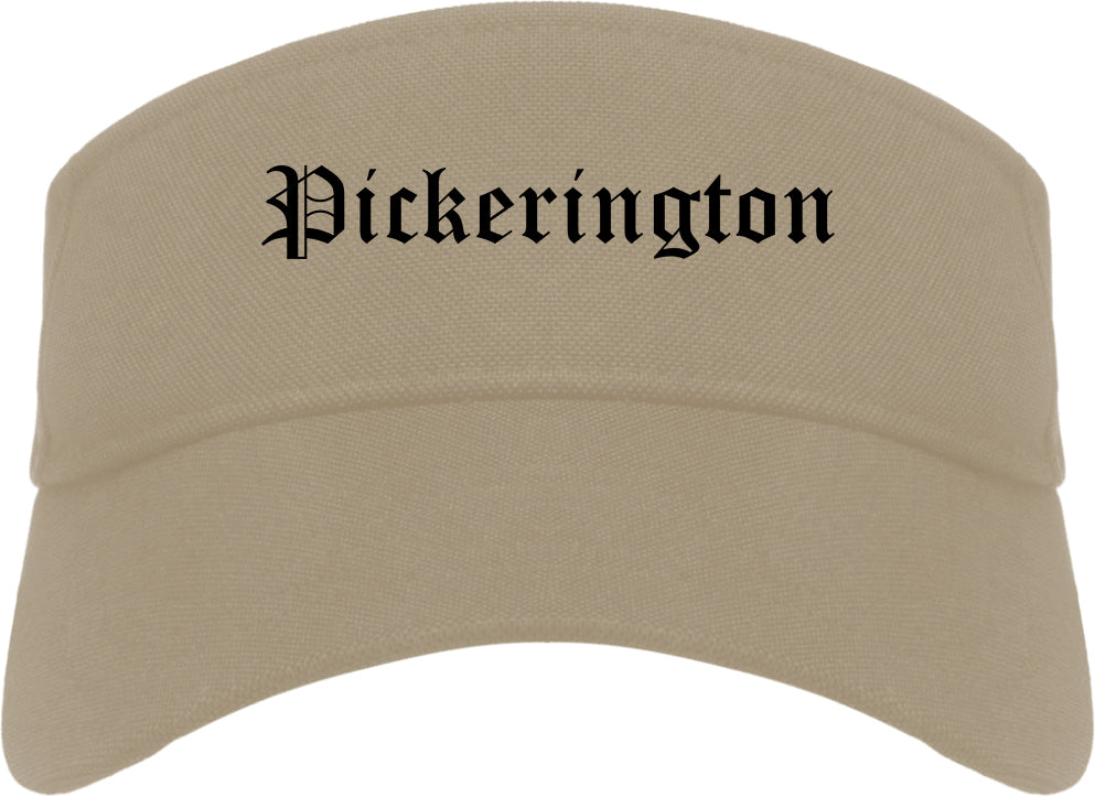 Pickerington Ohio OH Old English Mens Visor Cap Hat Khaki
