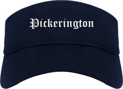 Pickerington Ohio OH Old English Mens Visor Cap Hat Navy Blue