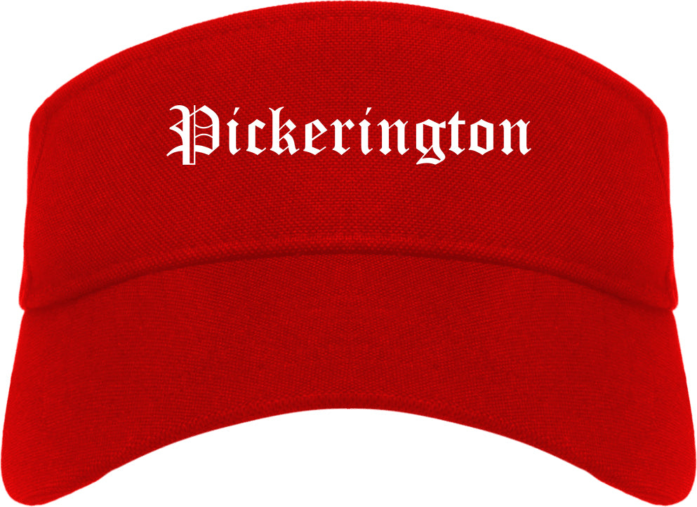 Pickerington Ohio OH Old English Mens Visor Cap Hat Red