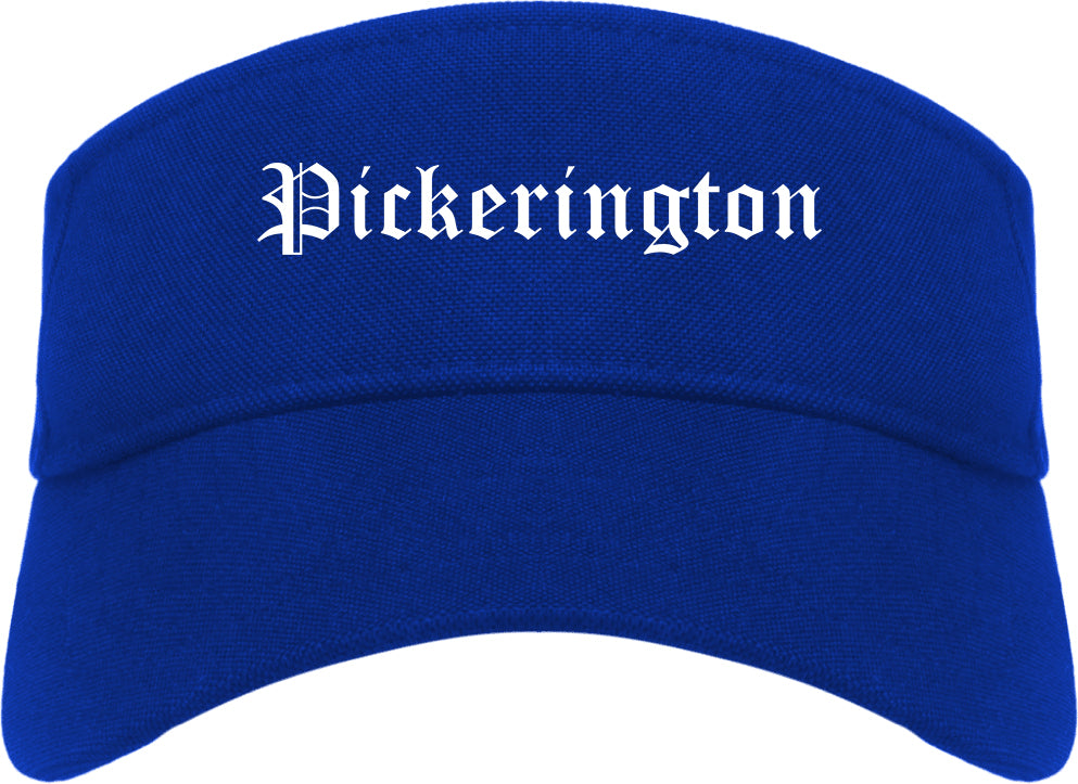 Pickerington Ohio OH Old English Mens Visor Cap Hat Royal Blue