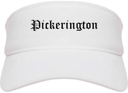 Pickerington Ohio OH Old English Mens Visor Cap Hat White