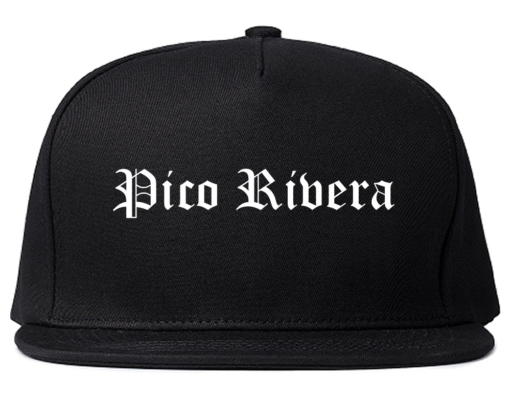 Pico Rivera California CA Old English Mens Snapback Hat Black
