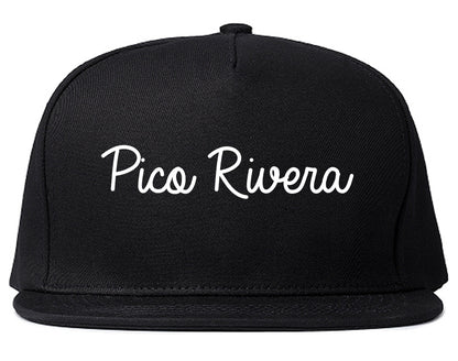 Pico Rivera California CA Script Mens Snapback Hat Black