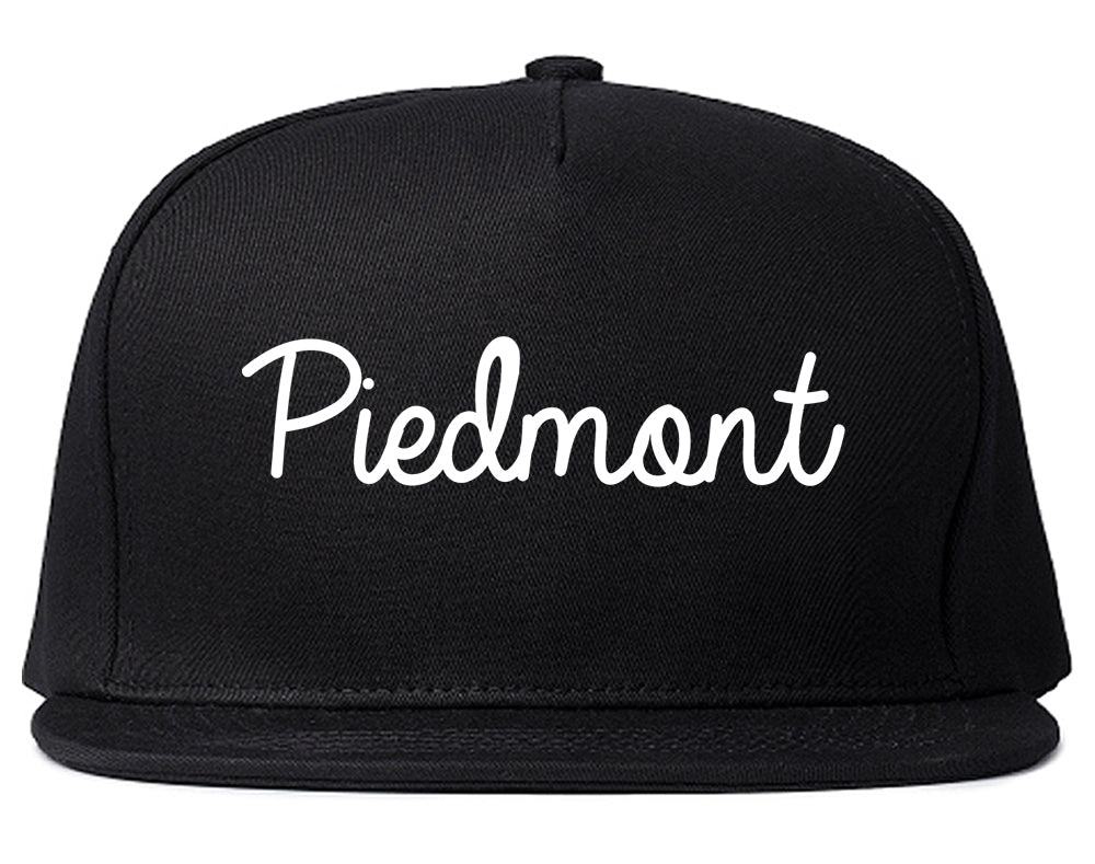 Piedmont Alabama AL Script Mens Snapback Hat Black