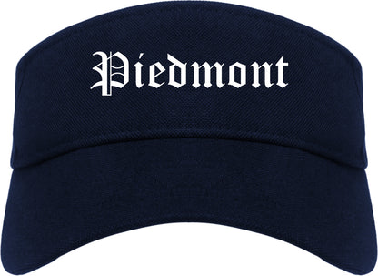Piedmont Alabama AL Old English Mens Visor Cap Hat Navy Blue