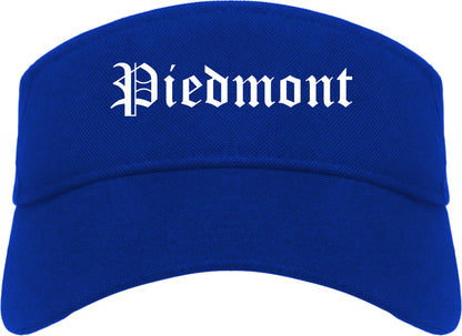 Piedmont Alabama AL Old English Mens Visor Cap Hat Royal Blue