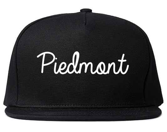Piedmont California CA Script Mens Snapback Hat Black