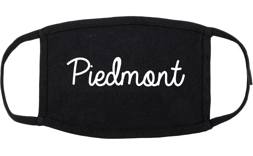 Piedmont Oklahoma OK Script Cotton Face Mask Black