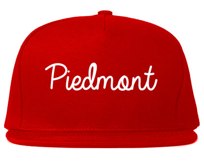 Piedmont Oklahoma OK Script Mens Snapback Hat Red