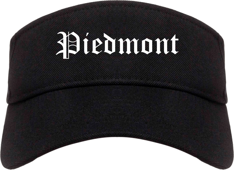 Piedmont Oklahoma OK Old English Mens Visor Cap Hat Black
