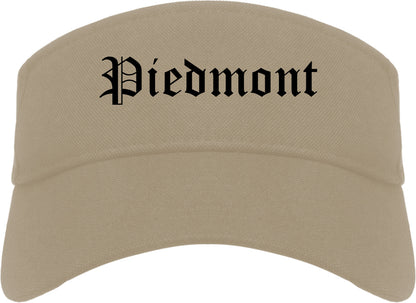 Piedmont Oklahoma OK Old English Mens Visor Cap Hat Khaki