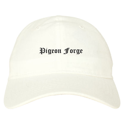 Pigeon Forge Tennessee TN Old English Mens Dad Hat Baseball Cap White