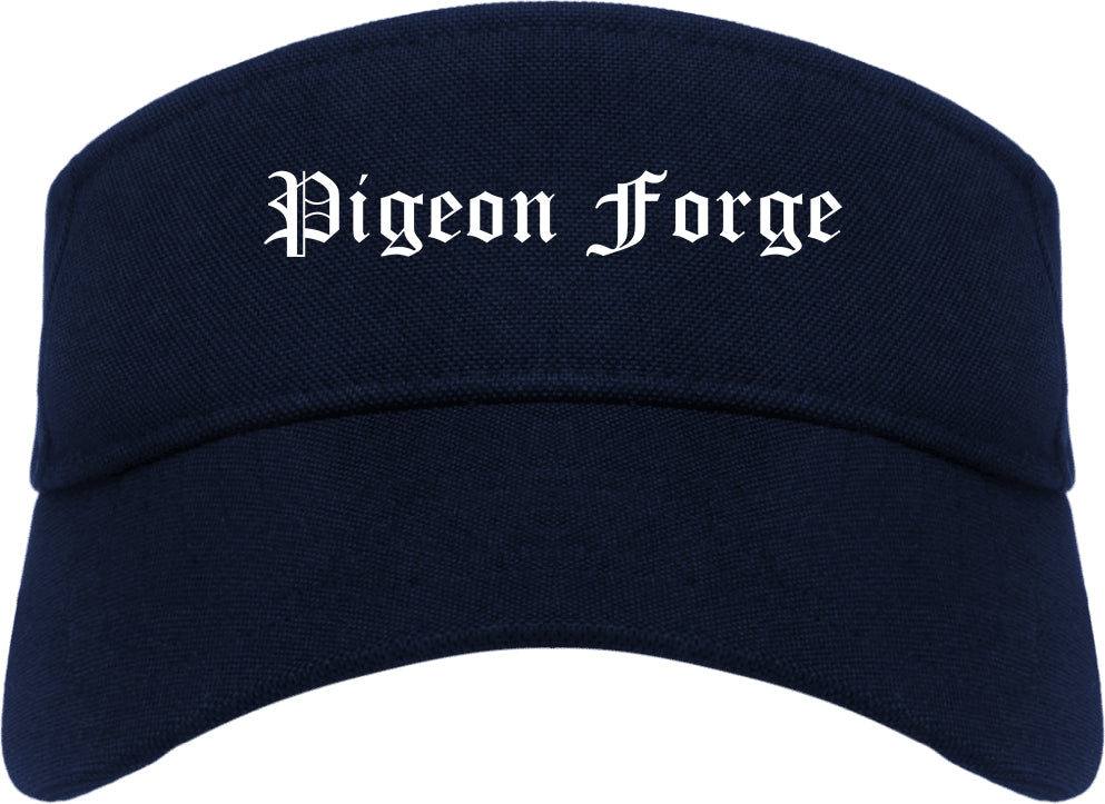 Pigeon Forge Tennessee TN Old English Mens Visor Cap Hat Navy Blue