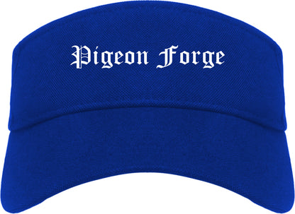 Pigeon Forge Tennessee TN Old English Mens Visor Cap Hat Royal Blue