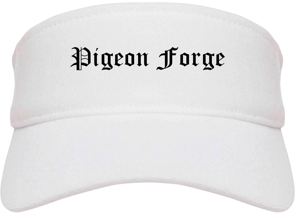 Pigeon Forge Tennessee TN Old English Mens Visor Cap Hat White