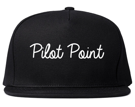 Pilot Point Texas TX Script Mens Snapback Hat Black