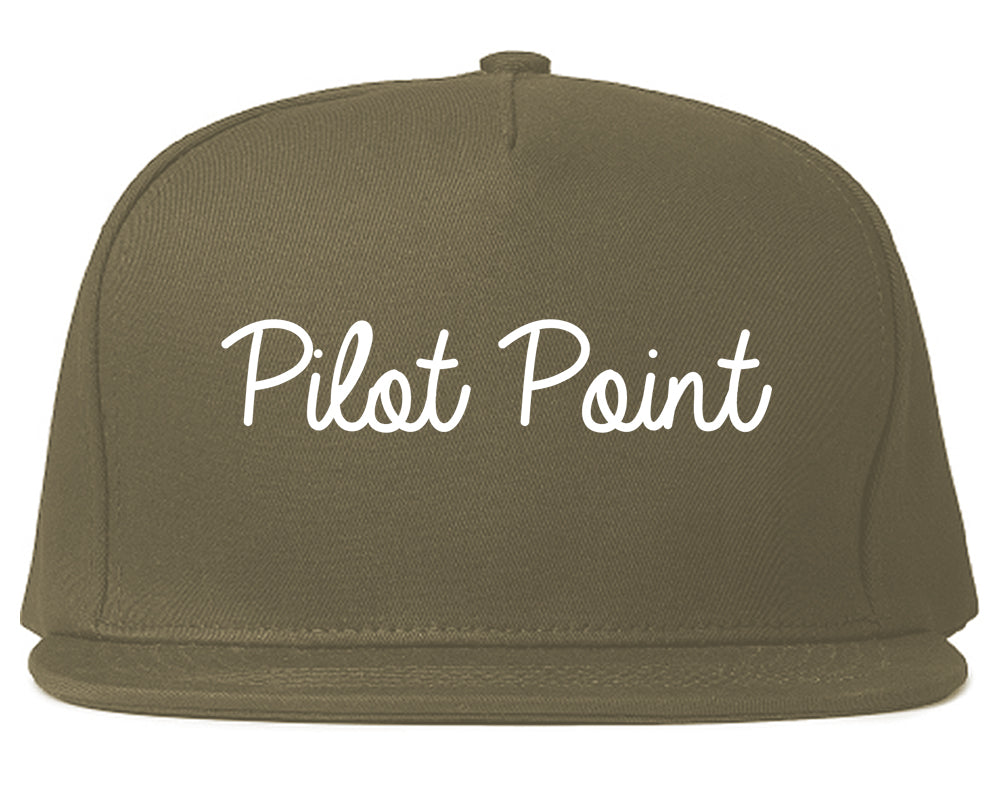 Pilot Point Texas TX Script Mens Snapback Hat Grey