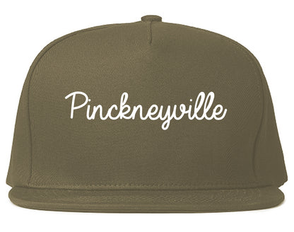 Pinckneyville Illinois IL Script Mens Snapback Hat Grey