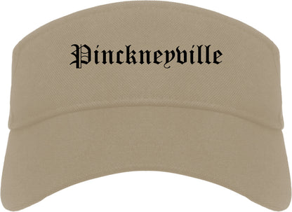 Pinckneyville Illinois IL Old English Mens Visor Cap Hat Khaki
