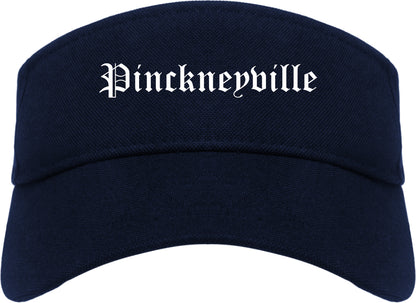 Pinckneyville Illinois IL Old English Mens Visor Cap Hat Navy Blue
