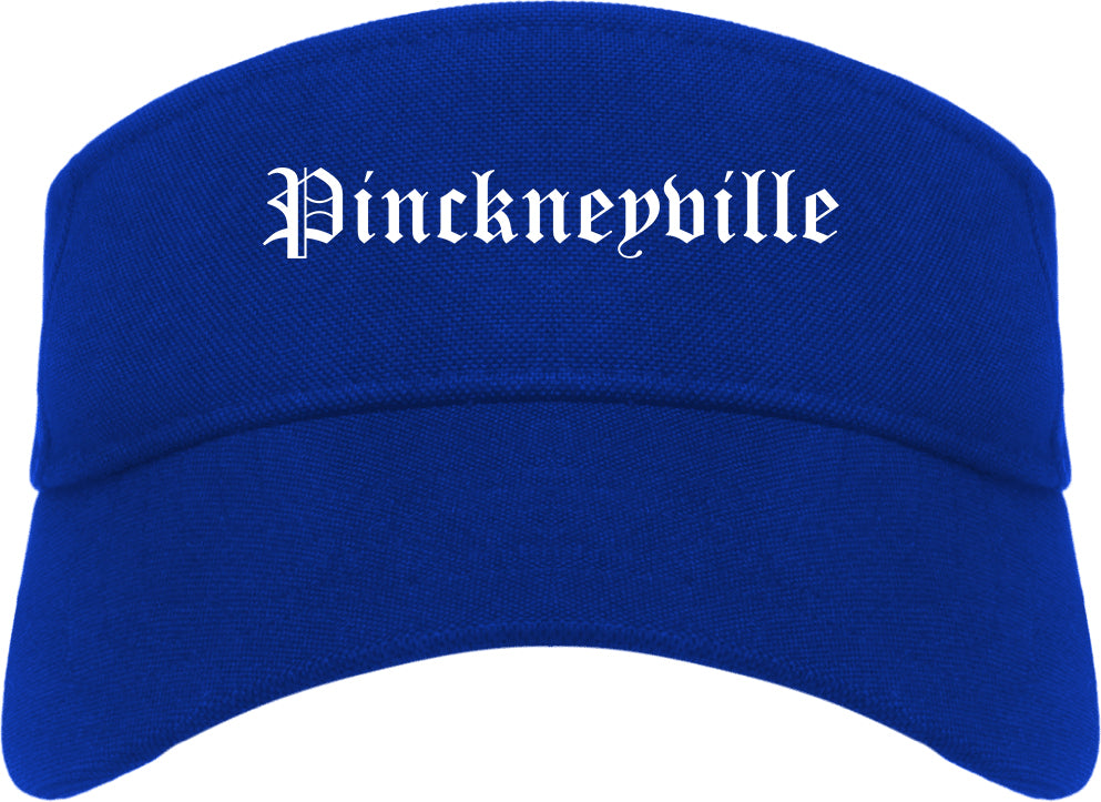 Pinckneyville Illinois IL Old English Mens Visor Cap Hat Royal Blue