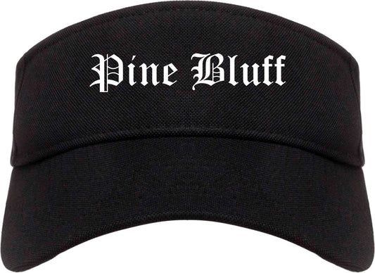 Pine Bluff Arkansas AR Old English Mens Visor Cap Hat Black